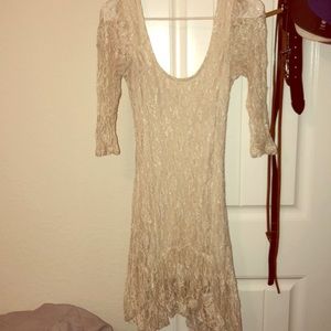ECOTE//FREE PEOPLE IVORY/CREAM LACE DRESS
